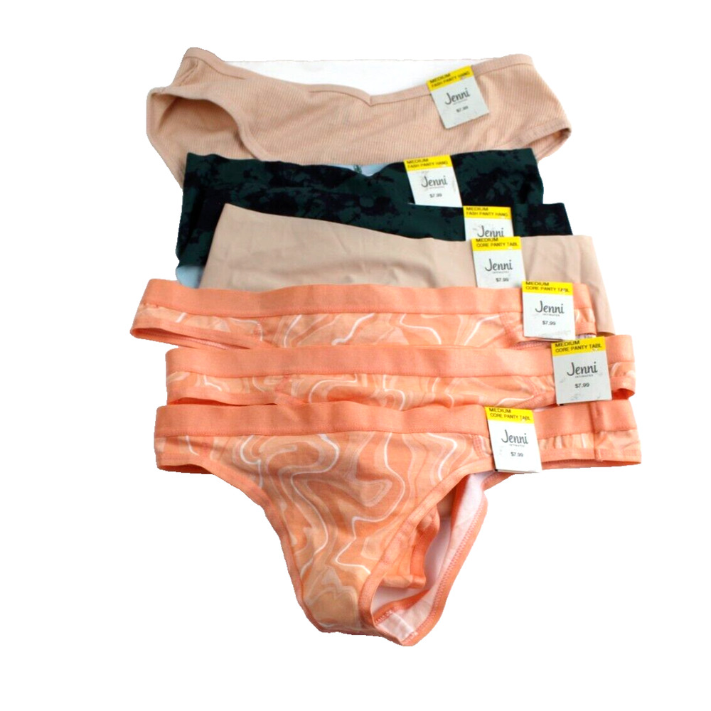 Lot Bundle of 7 Hipster Thong Underwear Panites Womens Medium  Beige Green NEW